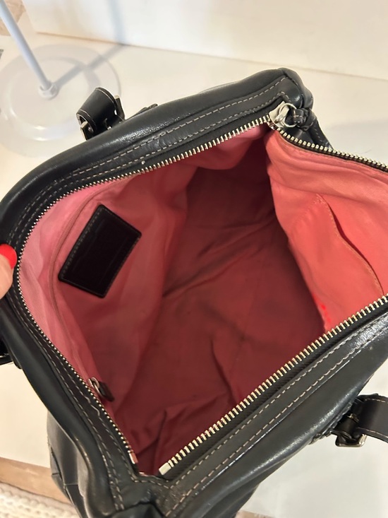 Coach Black Leather Satchel Shoulder Bag Buckle Classic Structured bag - Picture 9 of 10